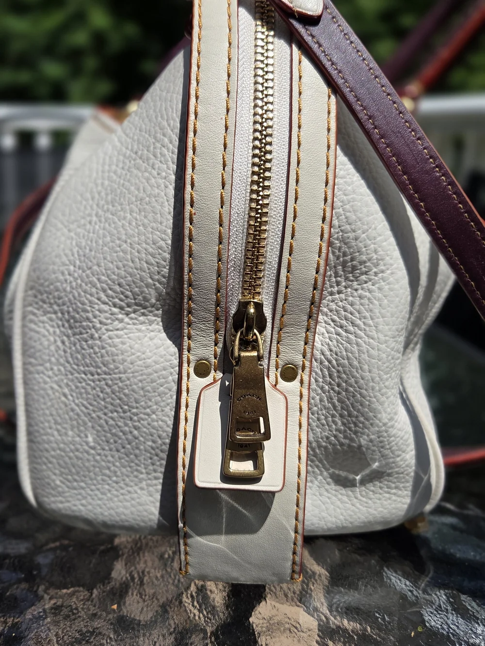 Coach 1941 ROGUE Satchel in Chalk Ivory-Pebbled Glovetanned Leather